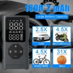 ⁦Compresseur d'air portable Fast Air Pump Rechargeable sans fil 150 PSI - جهاز ضغط عجلات محمول⁩ - الصورة ⁦4⁩