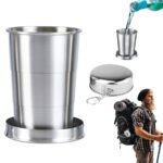 Mug de camping pratique idéal pour les boissons avec crochet de suspension - كوب مشروبات قابل للطي