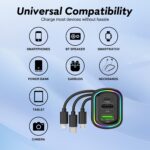 ⁦Chargeur de voiture à 3 ports avec câble de charge 3 en 1 intégré (Lightning/Type-C/Micro USB) - شاحن سيارة⁩ - الصورة ⁦4⁩