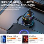 ⁦Chargeur de voiture à 3 ports avec câble de charge 3 en 1 intégré (Lightning/Type-C/Micro USB) - شاحن سيارة⁩ - الصورة ⁦5⁩