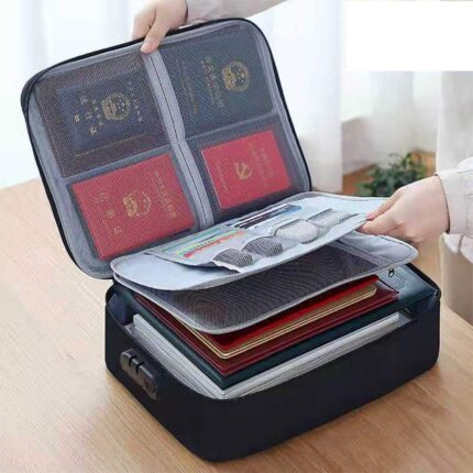 Organiseur de documents multifonctionnel avec serrure de sécurité - حقيبة تنظيم الملفات مع قفل أمان برمز سري