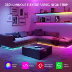 ⁦Bande LED RGB tube 360° numérique 5m 16mm USB 5V App Control - شريط إضاءة ملونة⁩ - الصورة ⁦3⁩