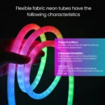 ⁦Bande LED RGB tube 360° numérique 5m 16mm USB 5V App Control - شريط إضاءة ملونة⁩ - الصورة ⁦5⁩