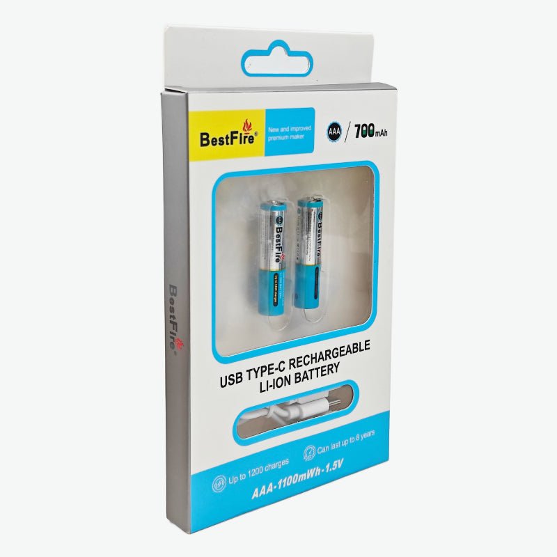 ⁦Pile rechargeable USB type C AAA 700mWh en lithium BestFire - بطارية ليثيوم قابلة لإعادة الشحن⁩ - الصورة ⁦3⁩