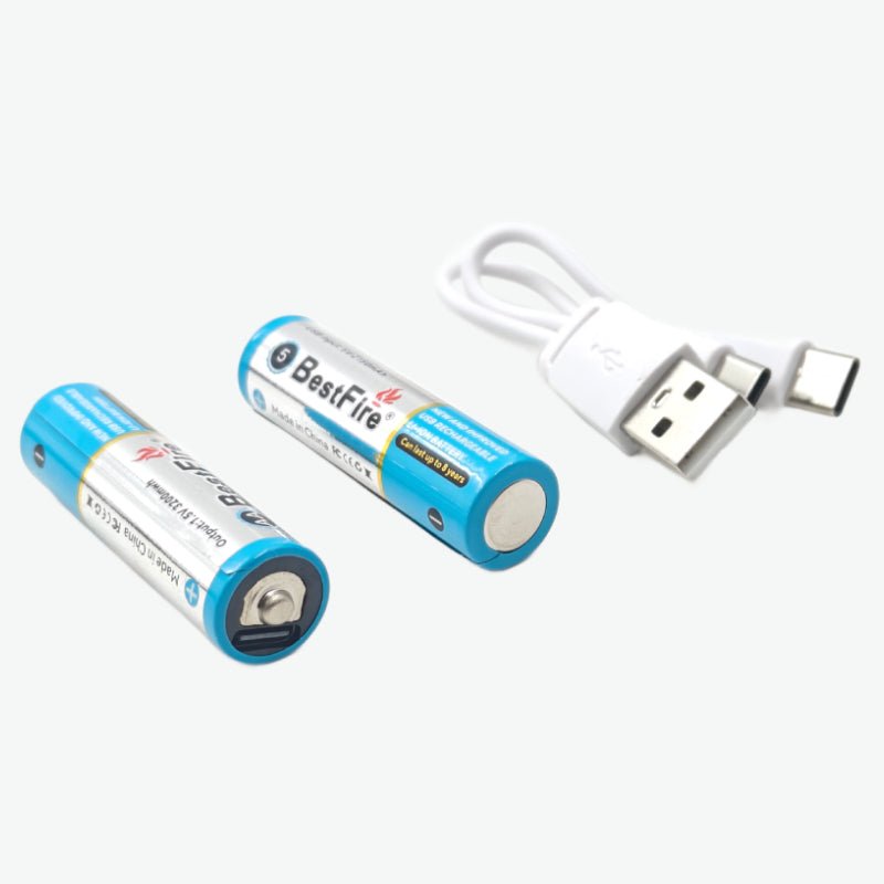 BestFire AA USB Type-C 2150mAh Rechargeable Li-ion Battery - 3200mWh(1.5V) - بطارية ليثيوم قابلة لإعادة الشحن - Image 5