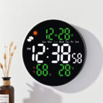 Horloge murale ronde avec télécommande et grand écran LED numérique DS-3853L - ساعة حائط دائرية تعمل بجهاز تحكم عن بعد مزودة بإضاءة رقمية