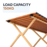 ⁦Table de Camping Pliante en Aluminium avec Design Grain de Bois - طاولة تخييم ألمنيوم قابلة للطي بتصميم خشبي⁩ - الصورة ⁦2⁩