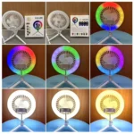 ⁦Anneau Lumineux LED RGB et Ventilateur avec Support Flexible - مصباح حلقة للتصوير الاحترافي مع مروحة⁩ - الصورة ⁦6⁩