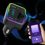 ⁦Transmetteur FM Bluetooth et Chargeur de Voiture 12-24V - شاحن متعدد المنافذ للسيارات والشاحنات⁩ - الصورة ⁦2⁩