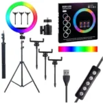 MJ45 RGB LED Ring Light Photography Light Video Light 18inch - طقم حلقة الإضاءة RGB الاحترافي