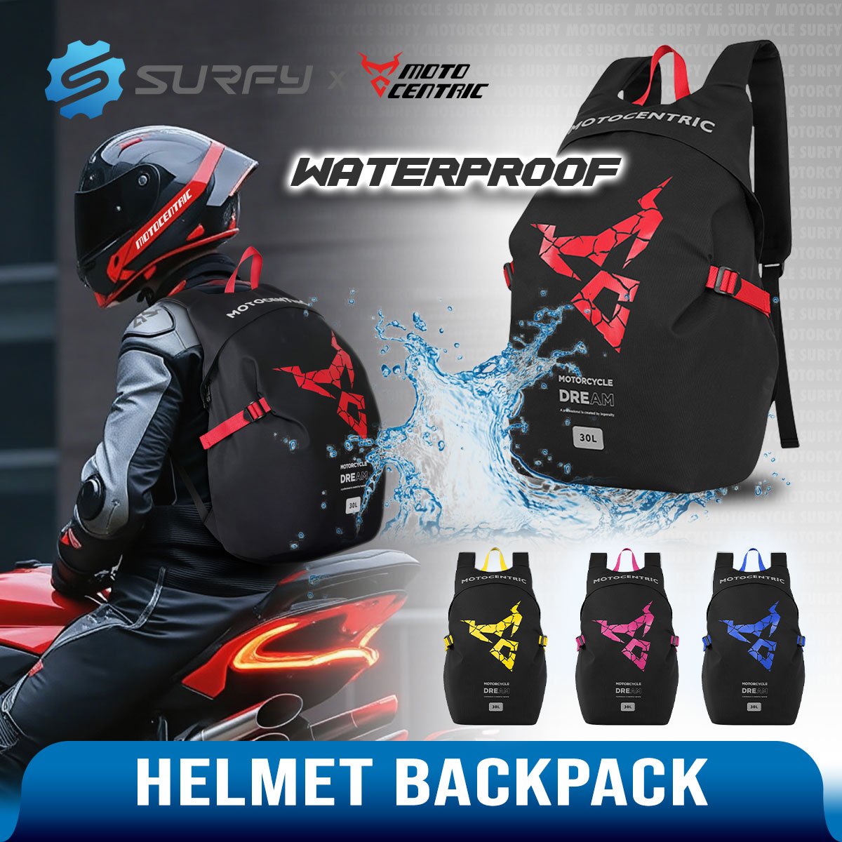 1777803078929_5acbcuhf_moto-dream-cnc Sac à Dos MOTOCENTRIC pour Casque de Moto - حقيبة ظهر المخصصة لخوذة الدراجة النارية - الصورة 1