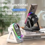 ⁦Haut-parleur Intelligent 4 en 1 à Induction et Support RGB - مكبر الصوت الذكي 4 في 1 وشاحن لاسلكي⁩ - الصورة ⁦5⁩