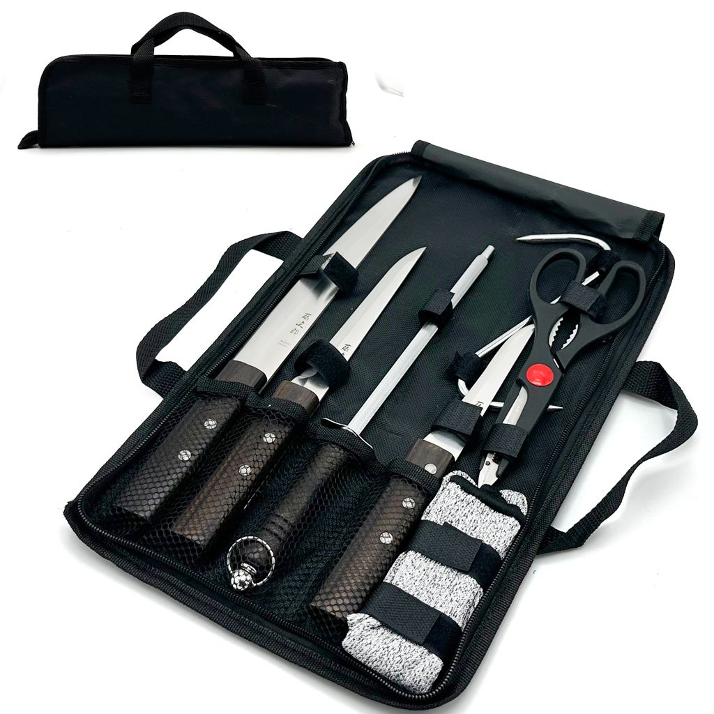 1778331913098_5tlcme16_couteaux-pm-sac-cnc Kit de Cou-teaux de Luxe avec Manches en Bois 7Pcs - طقم سكا-كين الجزارة الفاخر بمقابض خشبية - الصورة 1