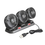 ⁦Ventilateur de Voiture USB Haute Vitesse 360° Réglable 3 Têtes 12/ 24 V - مروحة سيارة قابلة للتعديل بزاوية 360 درجة بثلاثة رؤوس⁩ - الصورة ⁦3⁩