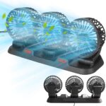 Ventilateur de Voiture USB Haute Vitesse 360° Réglable 3 Têtes 12/ 24 V - مروحة سيارة قابلة للتعديل بزاوية 360 درجة بثلاثة رؤوس