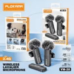 ⁦Microphone cravate sans fil Plokama VM-20 2,4 GHz - ارتقِ بصوتك إلى المستوى الاحترافي مع ميكروفون اللاسلكي المزدوج⁩ - الصورة ⁦3⁩