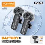 ⁦Microphone cravate sans fil Plokama VM-20 2,4 GHz - ارتقِ بصوتك إلى المستوى الاحترافي مع ميكروفون اللاسلكي المزدوج⁩ - الصورة ⁦4⁩