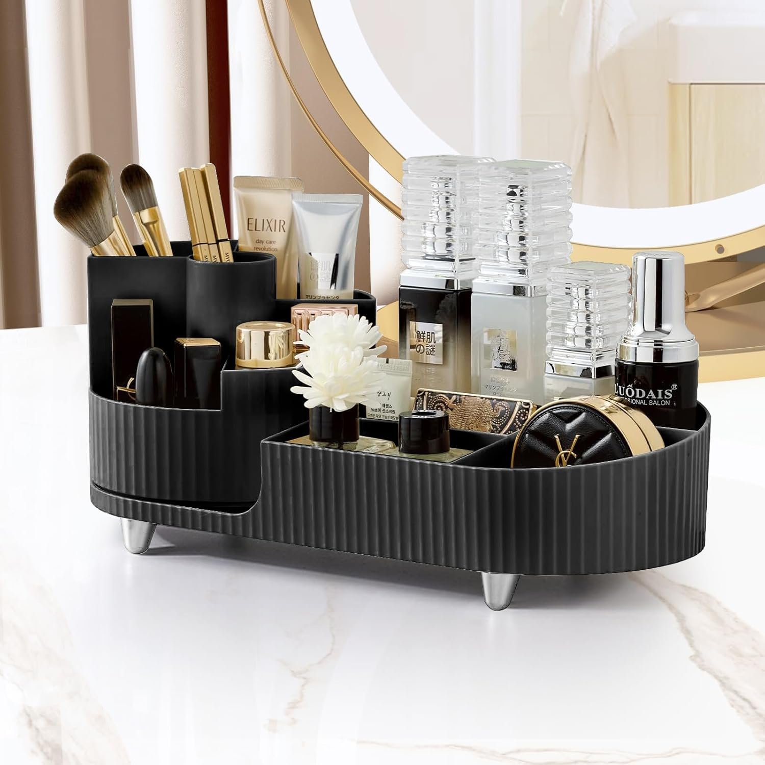 1778581380914_q11nwl6k_org-maquillage-023-cnc Organisateur de Maquillage Rotatif à 360° Deux Zones - منظم المكياج والأدوات الدوار 360 درجة - الصورة 1