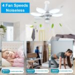 ⁦Ventilateur de Plafond Lumineux à Douille avec Télécommande - مروحة السقف الذكية 2 في 1 مع إضاءة قوية بقاعدة⁩ - الصورة ⁦3⁩