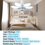 ⁦Ventilateur de Plafond Lumineux à Douille avec Télécommande - مروحة السقف الذكية 2 في 1 مع إضاءة قوية بقاعدة⁩ - الصورة ⁦2⁩