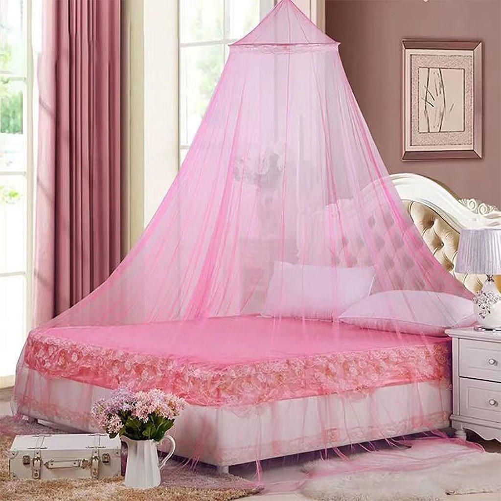 1779374279741_7ooti531_mosquito-net-up-cnc Moustiquaire de Lit Suspendue Au Plafond - ناموسية السرير الدائرية الفاخرة بحواف الدانتيل - الصورة 1