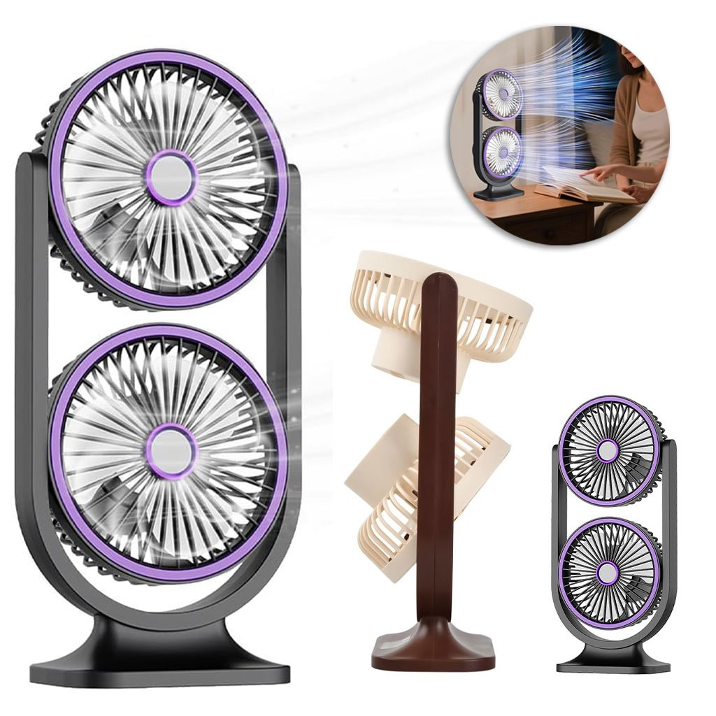 1779375729549_k6btagzx_double-ended-cnc-(1) Ventilateur de Bureau Double Tête Rechargeable USB - مروحة المكتب المكتبية المزدوجة بـ 3 سرعات - الصورة 1