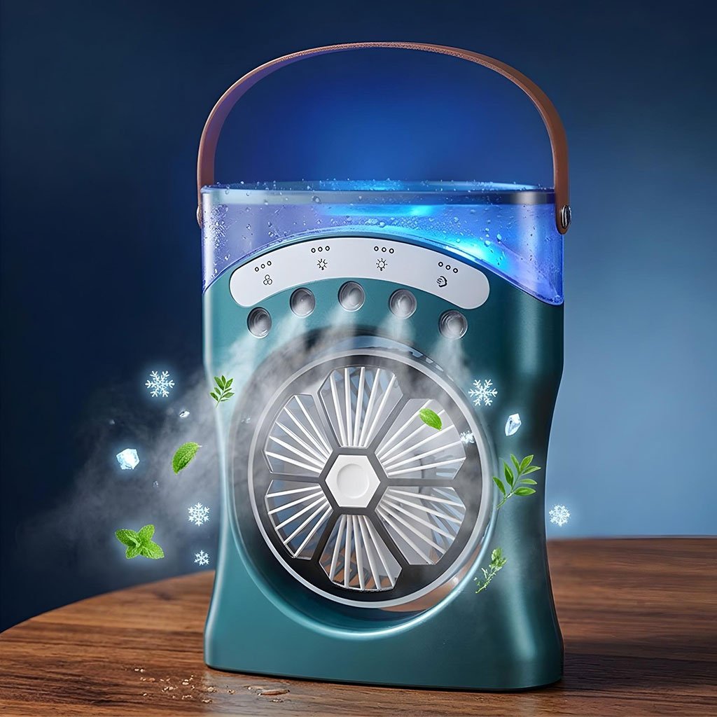 1779527635866_pkse23px_yt-m2053-cnc Ventilateur Brumisateur de Bureau Portable USB avec Éclairage - مروحة المكتب الذكية برذاذ الماء والترطيب بـ 3 سرعات - الصورة 1