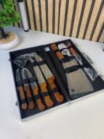 ⁦Coffret de Couteaux Professionnel avec Valise en Aluminium 9Pcs - طقم سكاكين الجزارة في حقيبة ألمنيوم صلبة⁩ - الصورة ⁦4⁩