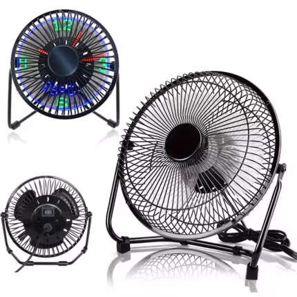 Ventilateur de Bureau LED avec Affichage de l'Heure et de la Température - مروحة المكتب الذكية بعرض الوقت ودرجة الحرارة