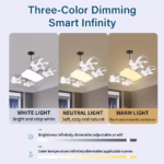 ⁦Ventilateur de Plafond Lumineux Design Drone E27 avec Télécommande - مروحة إضاءة ذكية بتصميم طائرة درون مع يد تحكم⁩ - الصورة ⁦3⁩