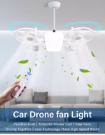 ⁦Ventilateur de Plafond Lumineux Design Drone E27 avec Télécommande - مروحة إضاءة ذكية بتصميم طائرة درون مع يد تحكم⁩ - الصورة ⁦7⁩