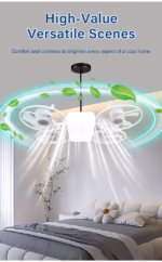 ⁦Ventilateur de Plafond Lumineux Design Drone E27 avec Télécommande - مروحة إضاءة ذكية بتصميم طائرة درون مع يد تحكم⁩ - الصورة ⁦9⁩
