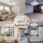 ⁦Ventilateur de Plafond Lumineux E27 avec Éclairage RGB et Télécommande - مروحة السقف الذكية إضاءة ملونة مع ريموت⁩ - الصورة ⁦7⁩