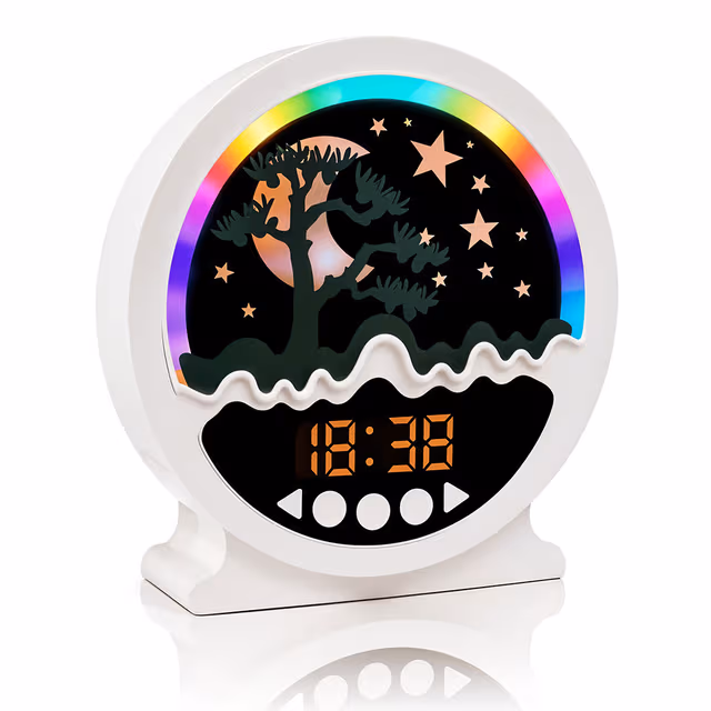 1781165197649-2uq5ev Réveil Lumineux Rainbow avec Haut-Parleur Bluetooth et Veilleuse RGB - ساعة المنبه الذكية مضيئة ومزودة بمكبر صوت بلوتوث - الصورة 1