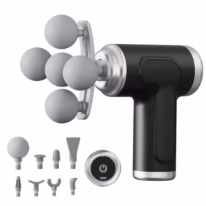 Pistolet de Massage Professionnel avec 9 Têtes Interchangeables pour Relaxation Totale – جهاز تدليك الجسم الاحترافي بـ 9 رؤوس لتدليك الأنسجة العميقة