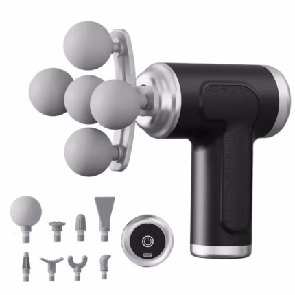 Pistolet de Massage Professionnel avec 9 Têtes Interchangeables pour Relaxation Totale - جهاز تدليك الجسم الاحترافي بـ 9 رؤوس لتدليك الأنسجة العميقة