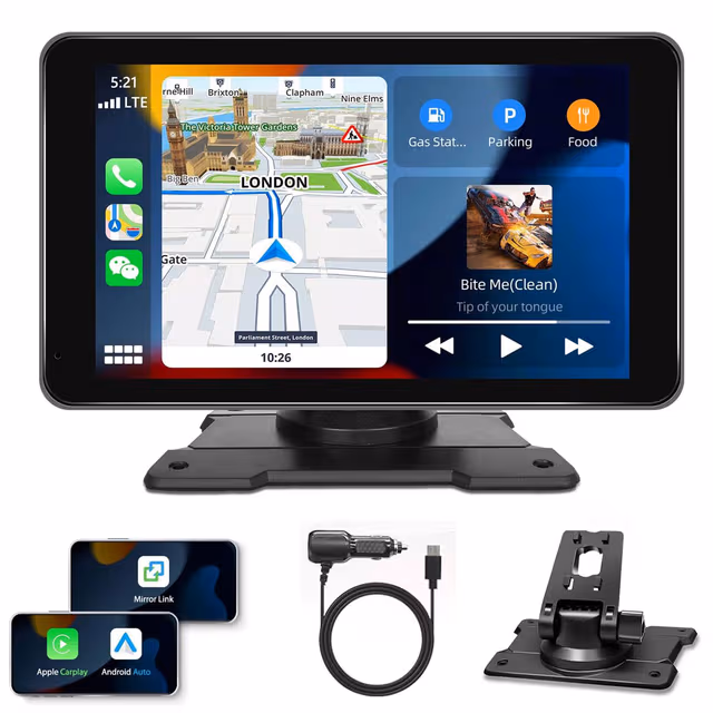 1781339365998-kscjd9 Écran Autoradio Portable 7P Tactile - CarPlay et Android Auto - شاشة السيارة الذكية المحمولة 7 بوصة تدعم كربلاي وأندرويد أوتو - الصورة 1