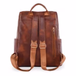 ⁦Sac à dos rétro en cuir synthétique pour femme - حقيبة ظهر نسائية من الجلد⁩ - الصورة ⁦4⁩