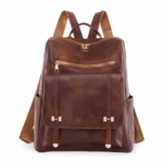 ⁦Sac à dos rétro en cuir synthétique pour femme - حقيبة ظهر نسائية من الجلد⁩ - الصورة ⁦5⁩
