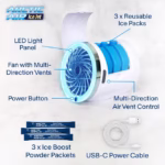 ⁦Mini Climatiseur Portable à Glace Technologie Jet Fan, 3 Vitesses et Éclairage LED - مبرد الهواء والثلج المدمج بـ 3 سرعات وإضاءة ملونة⁩ - الصورة ⁦5⁩
