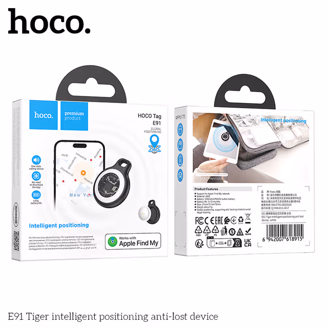 1782038286543-xgrnui GPS Anti-perte Outil de localisation intelligent E91 HOCO - جهاز تحديد المواقع لهواتف الأيفون - الصورة 1