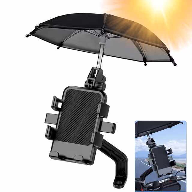 1782049552882-egfksp Support Téléphone Moto Avec Parapluie Intégré Protection Pluie et Soleil - حامل ومثبت الهاتف الذكي للدراجات النارية مع مظلة واقية من المطر والشمس - الصورة 1