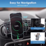 ⁦Support Auto Chargeur Sans Fil Qi 15W avec Capteur Intelligent - شاحن وحامل الهاتف اللاسلكي الذكي للسيارات⁩ - الصورة ⁦7⁩