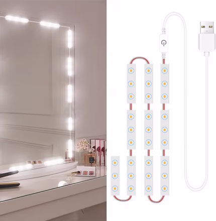 Kit d'Éclairage 10 LED pour Miroir de Maquillage Contrôle Tactile - أشرطة إضاءة مرآة الماكياج