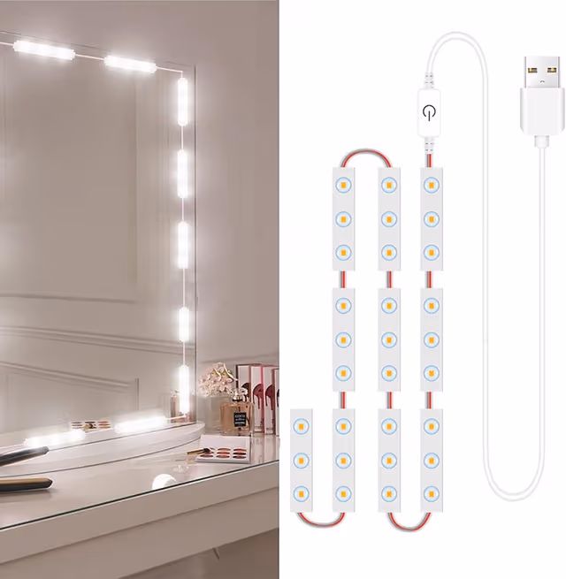 1782217210761-rmil10 Kit d'Éclairage 10 LED pour Miroir de Maquillage Contrôle Tactile - أشرطة إضاءة مرآة الماكياج - الصورة 1