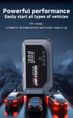 ⁦Booster Batterie et Compresseur d'Air Intelligent 12V avec Écran LCD CTC-936T - مقلع بطارية السيارة وجهاز الطوارئ المتكامل 2 في 1 مع مضخة هواء ذكية وشاشة رقمية⁩ - الصورة ⁦11⁩