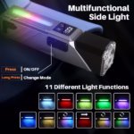 ⁦Lampe de Travail LED Multifonction T130 Éclairage Latéral RGB et Écran LCD - مصباح العمل الذكي متعدد الوظائف بمغناطيس⁩ - الصورة ⁦6⁩