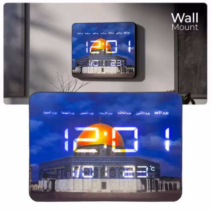 Horloge Murale LED Numérique Grand Format Affichage Multifonction Calendrier et Température - ساعة الحائط الرقمية مع مستشعر تعتيم تلقائي