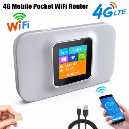 Bevot Routeur WiFi Portable 4G LTE Pocket Écran LED Couleur - مودم وجهاز واي فاي محمول بشاشة ذكية وبطارية