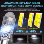 ⁦Kit Lampes Projecteur LED H4 36W Éclairage Full LED 6000K - طقم مصابيح بروجيكتور مدمجة للسيارات والدراجات⁩ - الصورة ⁦5⁩